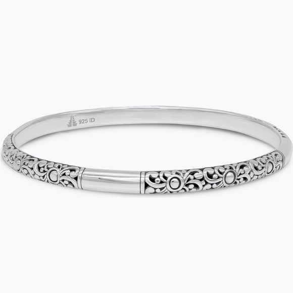 ✨ DEVATA Sterling Silver Bangle Bracelet | Signature Scroll Design ✨ Gift Ready - Picture 7 of 11